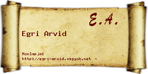 Egri Arvid névjegykártya